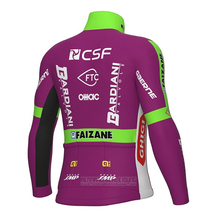 2022 Fahrradbekleidung Bardiani Csf Faizane Grun Volett Trikot Langarm und Tragerhose